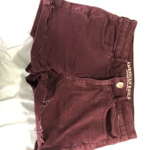 Maroon high waisted American eagle shorts